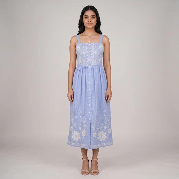 Cotton Embroidered Dress